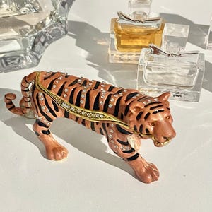 Black & Orange Tiger Trinket Box
