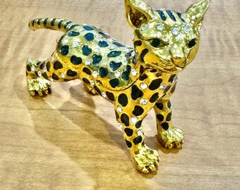 Raymond Waites Vintage 1990s Safari Collection Leopard Handpainted