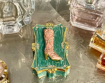 Vintage Cowboy Boots Trinket Box