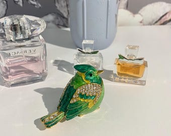 Decoupage Jewelry Box: Vintage Robin Bird Keepsake, Distressed Blue ...