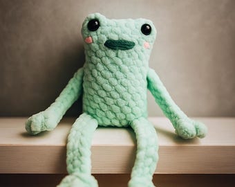 Amigurumi rana con le gambe lunghe