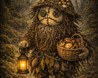 Salvanèl, Keeper of the Moss Path | Alpine Folklore Spirit Art Print