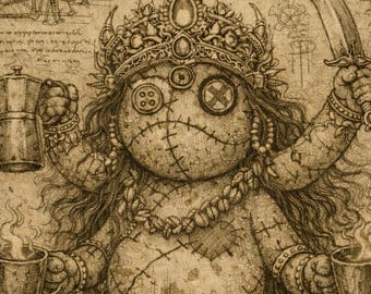 The Alchemy of Coffee - Da Vinci–Inspired Sketch Art Print