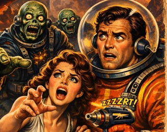 The Dead Walked on Mars! 1950s Sci-Fi Horror Pulp Comic Cover