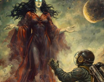 The Queen of Dead Worlds — Vintage Sci-Fi Pulp Cover (Orbit Key No. 14, July 1955)