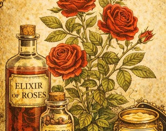 The Empress Tarot Art Print – Vintage Botanical Rose Illustration