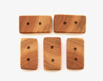 SALE Cherry rectangles  0.75" x 1.4" - 5pc - M41