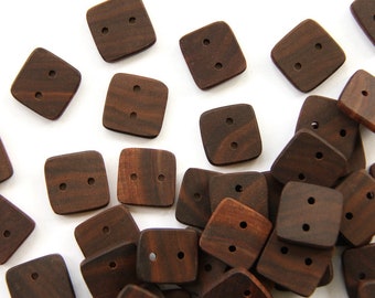 5 medium 1" x 1.25" walnut buttons M37