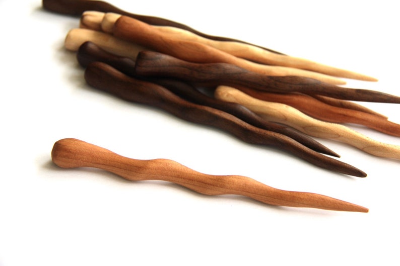 Handmade 5.5 Shawl or hair sticks choose ONE Walnut, Cherry or Maple image 3