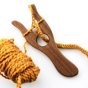 lucet - knitting fork - cord making tool -walnut