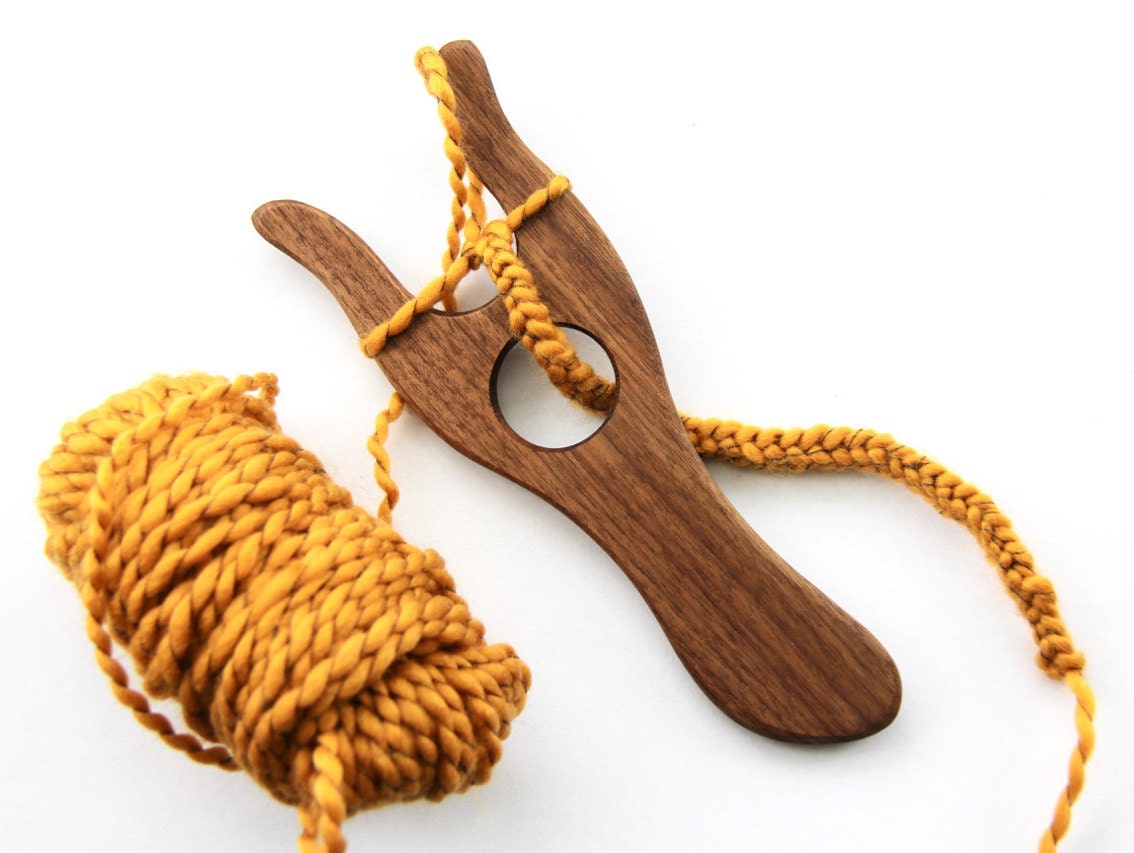 Lucet Knitting Fork Cord Making Tool walnut 
