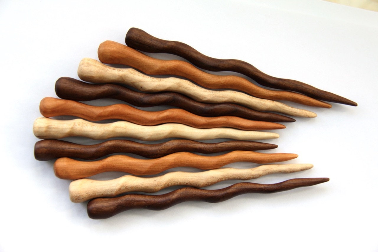 Handmade  6" Shawl or hair stick - choose ONE - walnut, cherry or maple