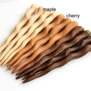 Handmade 5.5 Shawl or hair sticks choose ONE Walnut, Cherry or Maple image 2