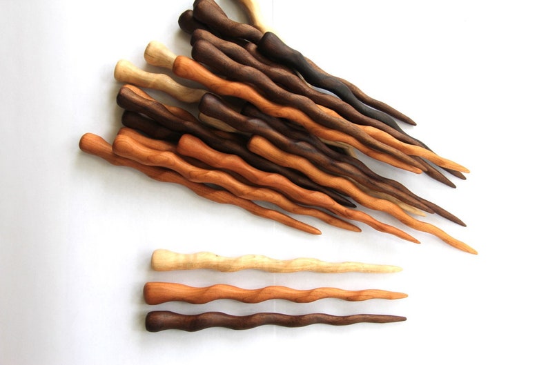 Handmade 7 Shawl or hair stick choose ONE Maple, Cherry or Walnut image 1