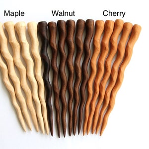 Handmade 7 Shawl or hair stick choose ONE Maple, Cherry or Walnut image 2