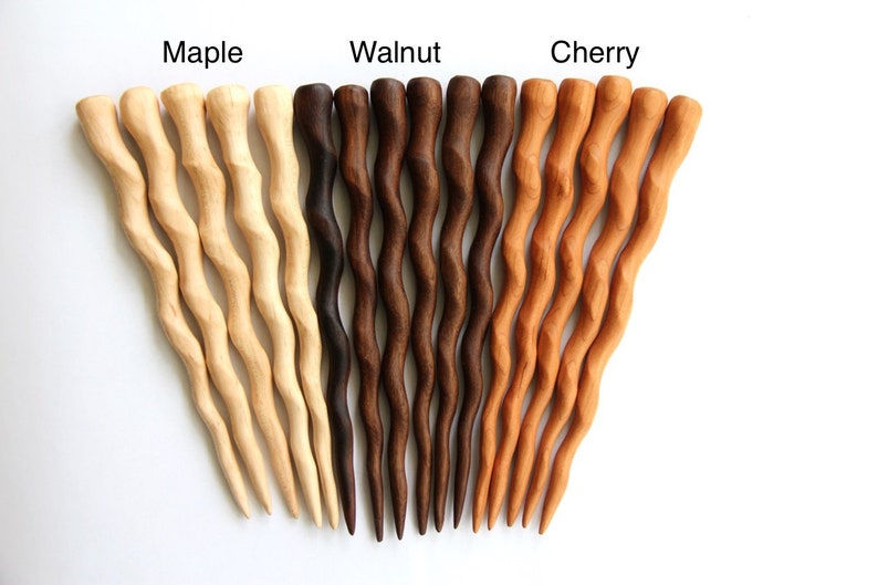 Handmade 7 Shawl or hair stick choose ONE Maple, Cherry or Walnut image 2