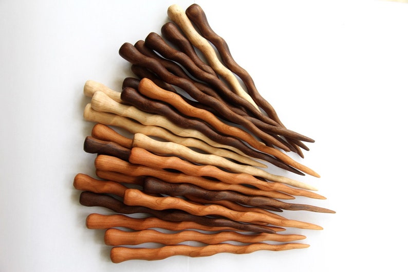 Handmade 7 Shawl or hair stick choose ONE Maple, Cherry or Walnut image 3