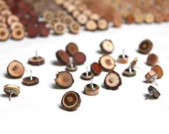 20 wood thumb tacks - natural wood pushpins for your home or office