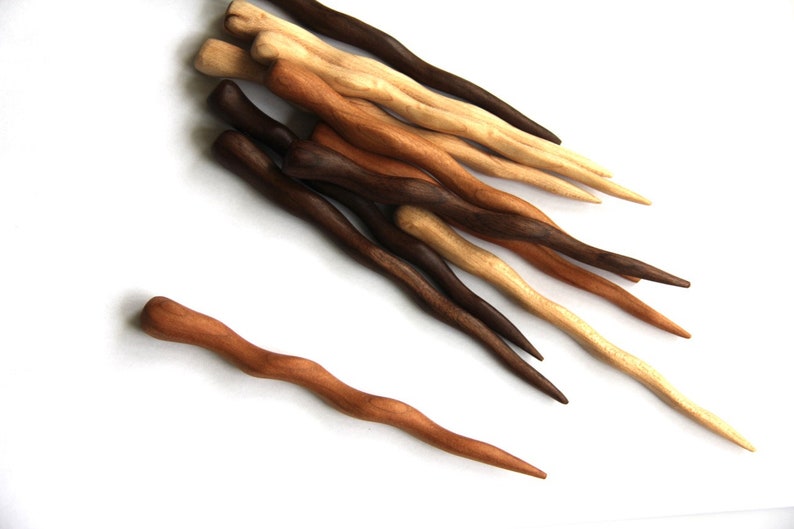 Handmade 5.5 Shawl or hair sticks choose ONE Walnut, Cherry or Maple image 4