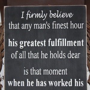 Vince Lombardi Victorious Quote Wood Sign Home Office Decor | Etsy