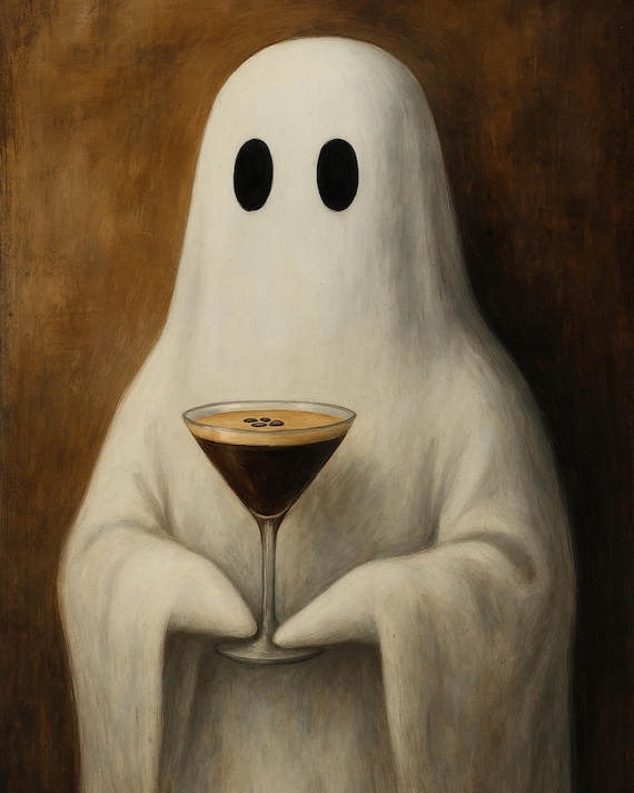 Ghost Espresso Martini Wall Art – Haunted Happy Hour Printable