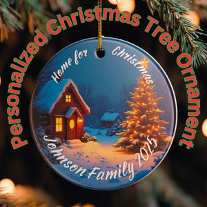 Christmas Ornament, Personalized Holiday Decoration, Tree Ornament, Ceramic Gift, Festive Home Decor