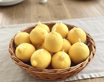 Lemon Candle | Handmade Lemon Decoration Made from Rapeseed Wax | Gift Idea | Realistic Fruit Candle | Aesthetic Home Decor | Table Decoration