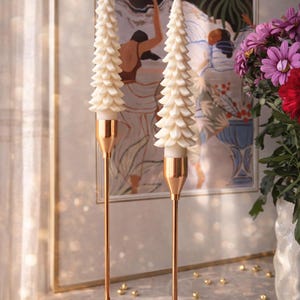 Vela cónica estética hecha de cera de colza | Vela cónica artesanal | Decoración elegante para el hogar | Idea de regalo