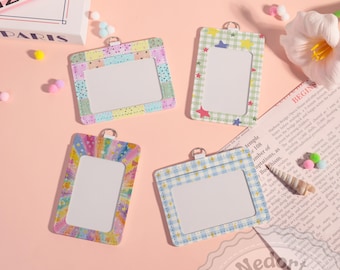 Custom Star ID Card Holder,Celestial Theme,Colorful Star Pattern,Leather Badge Sleeve for Nurse,Teacher,Student,Fashion Gift,Work Accessory