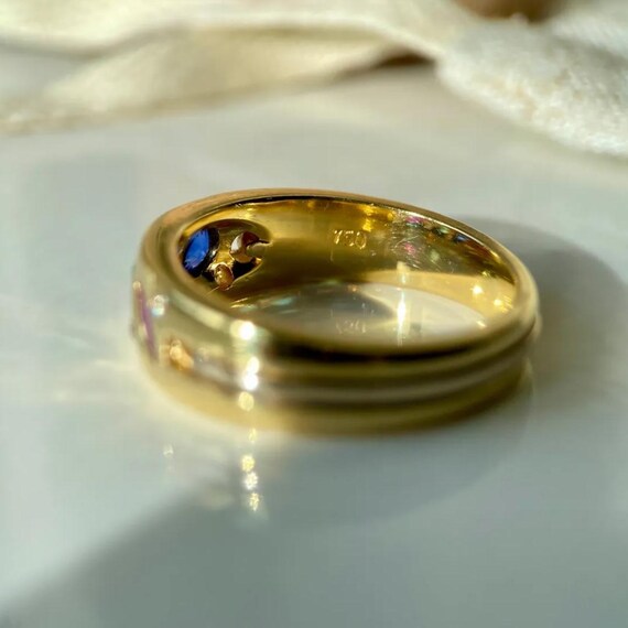 Diamond Sapphire Emerald Ruby Flush Set Bespoke R… - image 8