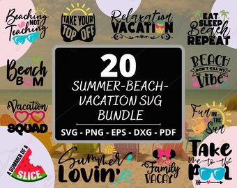 Pakiet wakacyjny SVG: Letnie klimaty Png, Życie na plaży Png, Akwarelowy projekt koszuli plażowej, Modne paski SVG, Letnia plaża Jezioro SVG, Pobieranie cyfrowe