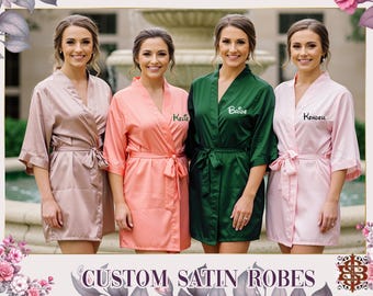 Be my bridesmaid, bridal robe, Robes personalized, Silk bridal robes, plus size robe, Kimono robes, Kimono Robe, Bridesmaid Robes