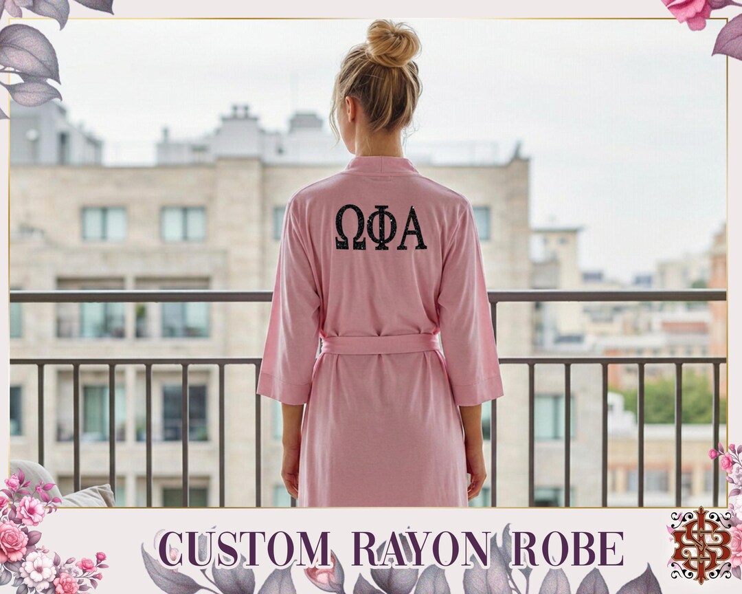 Personalized Sorority Rayon Robe, Custom Greek Letter Wedding ...