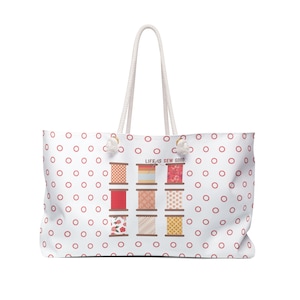 Life Is Sew Good Weekender Bag – (Sunset Colorway) Quilting Retreat Tote for Sewists & Quilters – Large Sewing Travel Bag – Maker Gift