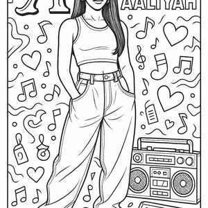 Class of 97, 90s Nostalgia Coloring Pages, Digital Download, Printable Retro Coloring Book for Adults & Teens, Pop Culture, Fun Coloring image 4