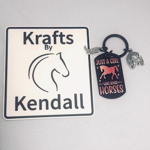 Horse Lover Keychain “Just a Girl Who Loves Horses” Equestrian Gift with Cowboy Boot & Horseshoe Charms Personalized Horse Gift