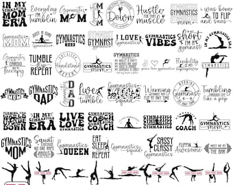 Gymnastik SVG, Gymnastikflicka Svg, Gymnast svg, Gymnastmamma svg, Gymnastikcitat svg, Gymnastiklag svg, Gymnastik png, Cricut & Silhouette