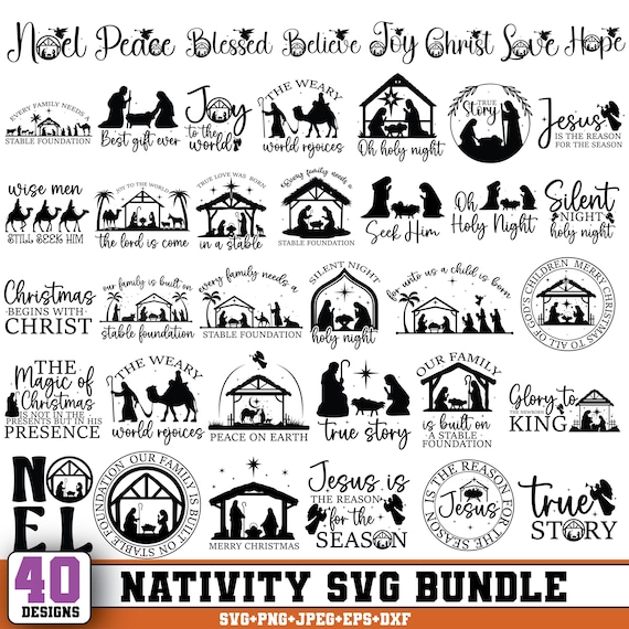 Nativity Svg,Nativity scenes svg,Christmas SVG,Christmas Holy Scene SVG,Religious Christian,Christmas Sign,Holy Family,Cricut & silhouette