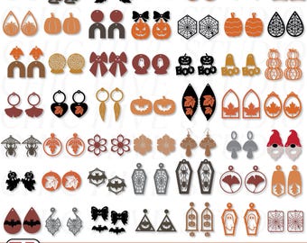 Halloween Earrings Svg,Fall Earings svg,Halloween Jewelry,Earrings SVG,Fall Ornaments Earrings,Leather Earring,Glowforge Svg,Cricut Cut file