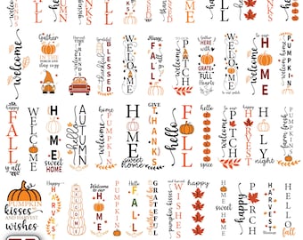 Herfst veranda teken svg, herfst welkom teken svg, Thanksgiving veranda teken svg, verticale herfst veranda teken svg, herfst svg, Cricut & silhouettte