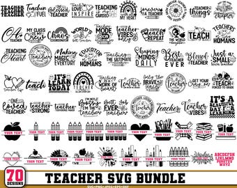 Insegnante SVG, Monogramma insegnante diviso SVG, Ritorno a scuola SVG, Citazione insegnante SVG, Elementi insegnante SVG, Vita insegnante, Scuola SVG, Cricut e Silhouette