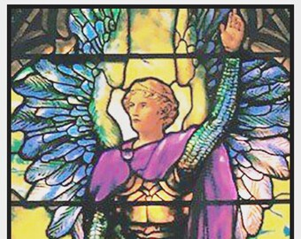 DIGITAL DOWNLOAD Archangel Michael by Louis Comfort Tiffany Counted Cross Stitch Pattern PDF