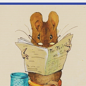 GRÁFICO DIGITAL El ratón del sastre de Gloucester de Beatrix Potter Gráfico/patrón de punto de cruz contado Orenco Originals