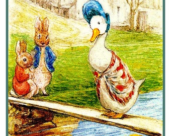 DIGITAL CHART Jemima Puddle Duck and Peter Rabbit by Beatrix Potter Orenco Originals Counted Cross Stitch Chart / Pattern