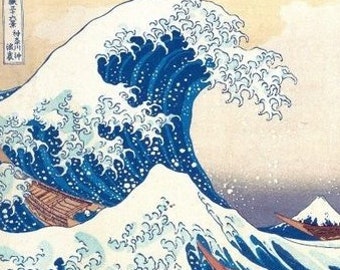 DIGITAL Download Japanese Katsushika Hokusai The Great Wave Orenco Originals Counted Cross Stitch Chart / Pattern - simplified 25 colors