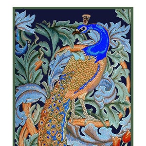 DIGITAL DOWNLOAD William Morris&#39;s Peacock Orenco Originals Counted Cross Stitch Chart