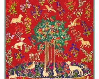 Digital DOWNLOAD Medieval The Lady and The Unicorn Tree with Animals Detail Pattern Keeper Compatible Counted Cross Stitch Chart / Pattern