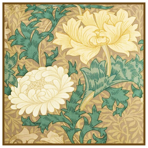 Tulip Pot Arts and Crafts Style William Morris Counted Cross Stitch Pattern 