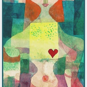 Digital DOWNLOAD Paul Klee&#39;s Queen of Hearts *Pattern Keeper Compatible* Counted Cross Stitch Chart / Pattern