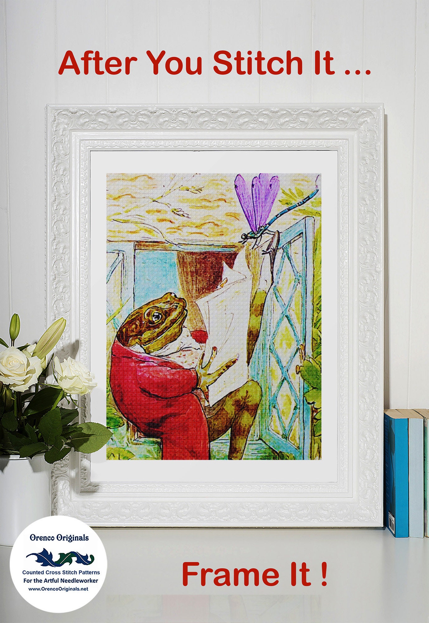 Orenco Originals Golden Carp Asian Folk Art Cross Stitch Pattern - Counted Cross Stitch Chart